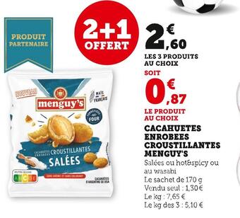 U Express Menguy's cacahuetes enrobees croustillantes offre