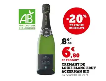 U Express Cremant de loire blanc brut ackerman bio offre
