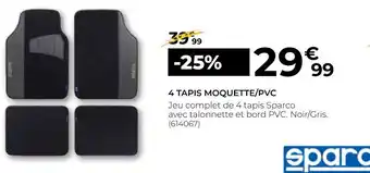 Feu Vert Sparco 4 tapis moquette/pvc offre