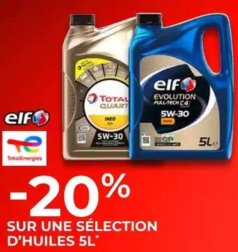 Feu Vert Elf -20% sur une sélection d’huiles 5l offre