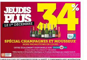 Super U 34% reveses sur votre carte u secial champagnes et mousseaux offre