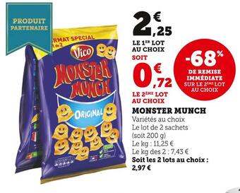 Super U Vico monster munch offre