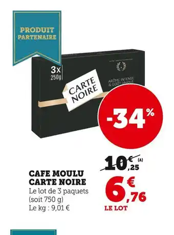 Super U Carte noire cafe moulu offre