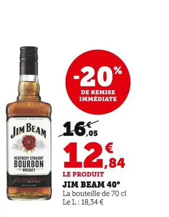 Super U Jim beam jim beam 40° offre