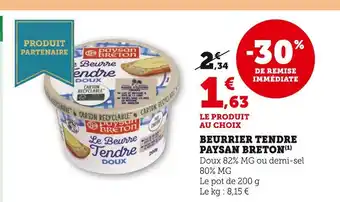 Super U Beurrier tendre offre