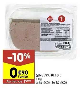 Mousse de foie leader price