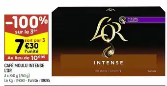 Leader Price Café moulu intense l'or offre