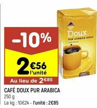 Leader Price Café doux pur arabica leader price offre