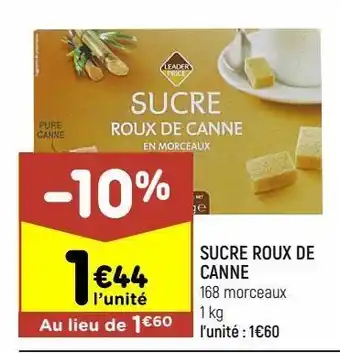 Leader Price Sucre roux de canne leader price offre