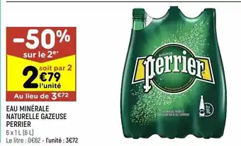 Leader Price Eau minérale naturelle gazeuse perrier offre