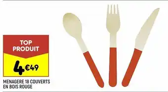 Menagere 18 couverts en bois rouge