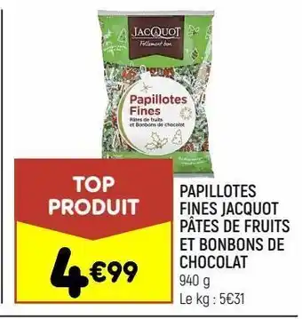 Leader Price Papillotes fines jacquot pâtes de fruits et bonbons de chocolat offre