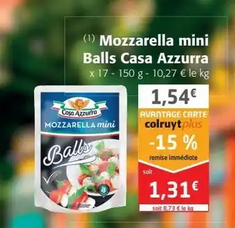 Colruyt Mozzarella mini balls casa azzurra offre