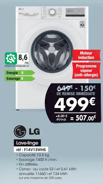 Pro&Cie LG lave-linge ref : F14V13WHS offre