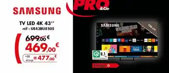 SAMSUNG tv led 4K 43" réf : UE43BU8505