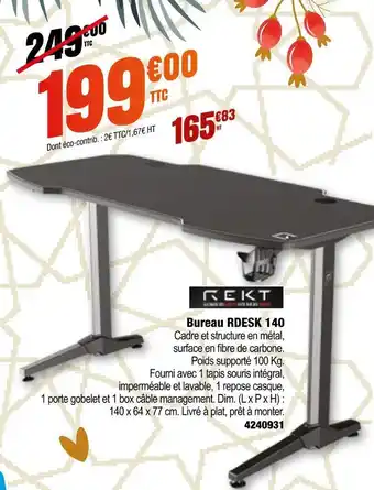 Plein ciel Bureau rdesk 140 offre