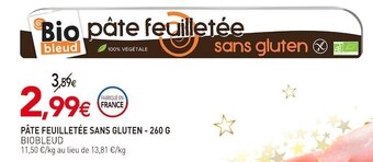 naturéO Biobleud pâte feuilletée sans gluten offre