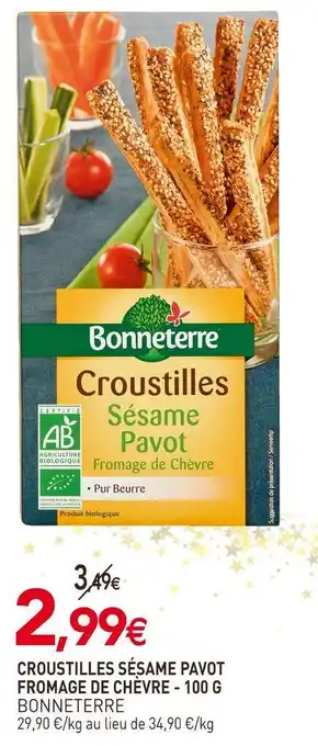 naturéO Bonneterre croustilles sésame pavot fromage de chèvre offre