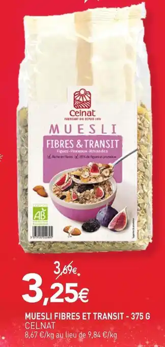 naturéO Celnat muesli fibres et transit offre