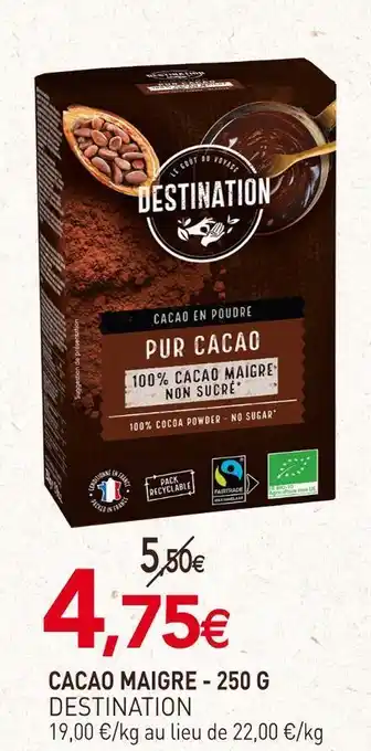naturéO Destination cacao maigre offre