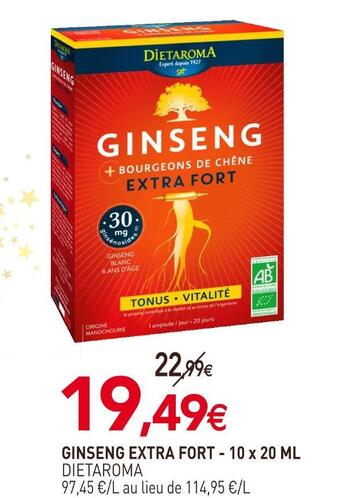 naturéO Dietaroma ginseng extra fort offre