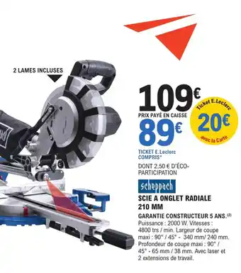 E.Leclerc Brico Scie a onglet radiale 210 MM offre