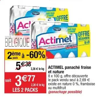 Cora x Carrefour Actimel panaché fraise et nature offre