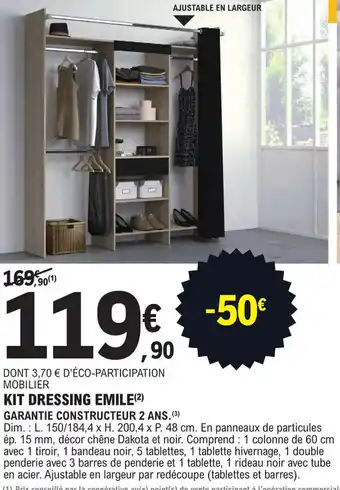 E.Leclerc Brico Kit dressing emile offre