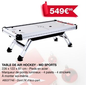 Table de air hockey - md sports