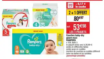 Couches baby-dry géant maxi pampers