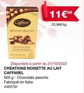 Costco Créations noisette au lait CAFFAREL offre