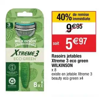 Cora x Carrefour Rasoirs jetables xtreme 3 eco green wilkinson offre