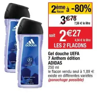 Cora x Carrefour Gel douche uefa 7 anthem édition adidas offre