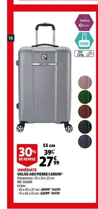Auchan Valise Abs Pierre Cardin 30% De Remise Immédiate offre