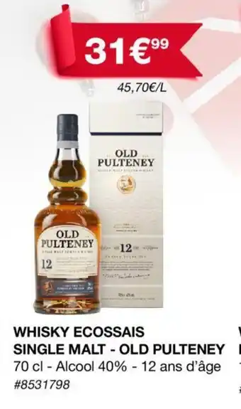 Whisky ecossais single malt - old pulteney