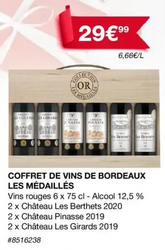 Costco Coffret de vins de bordeaux les médaillés offre
