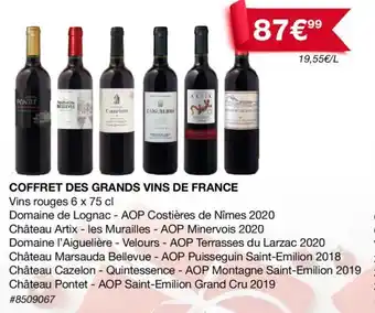 Costco Coffret des grands vins de france offre