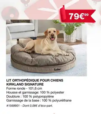 Costco Lit orthopédique pour chiens kirkland signature offre