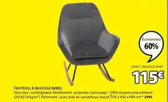 JYSK Fauteuil a bascule nebel offre