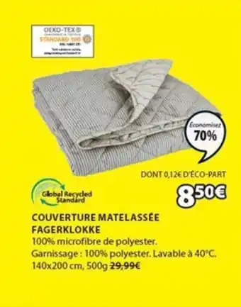 JYSK Couverture matelassée fagerklokke offre