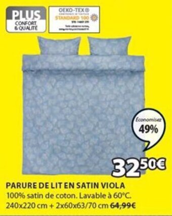 JYSK Parure de lit en satin viola offre