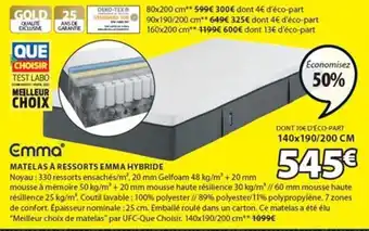 JYSK Matelas à ressorts emma hybride offre