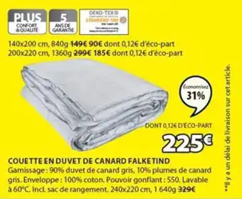 JYSK Couette en duvet de canard falketind offre