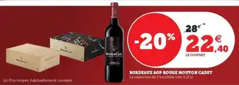 Super U Bordeaux aop rouge mouton cadet offre