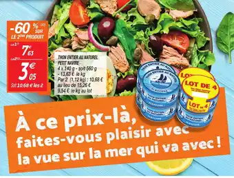 Netto Thon entier au naturel petit navire offre