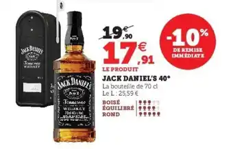 Super U Jack daniel's 40 offre