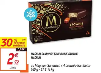 Netto Magnim sandwich X4 brownie-caramel magnum offre