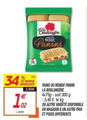 Netto Pains du monde panini la boulangère offre