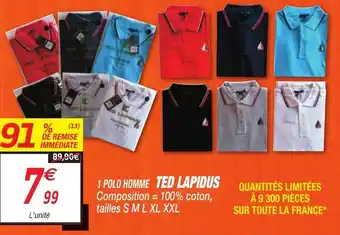 Netto 1 Polo homme ted lapidus offre