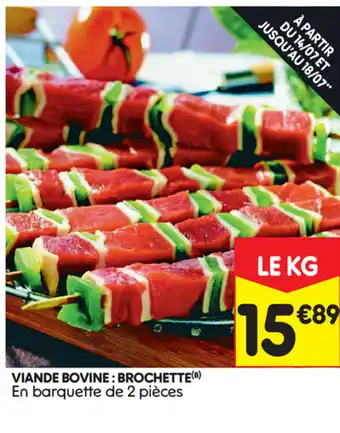 Leader Price Viande bovine : brochette offre